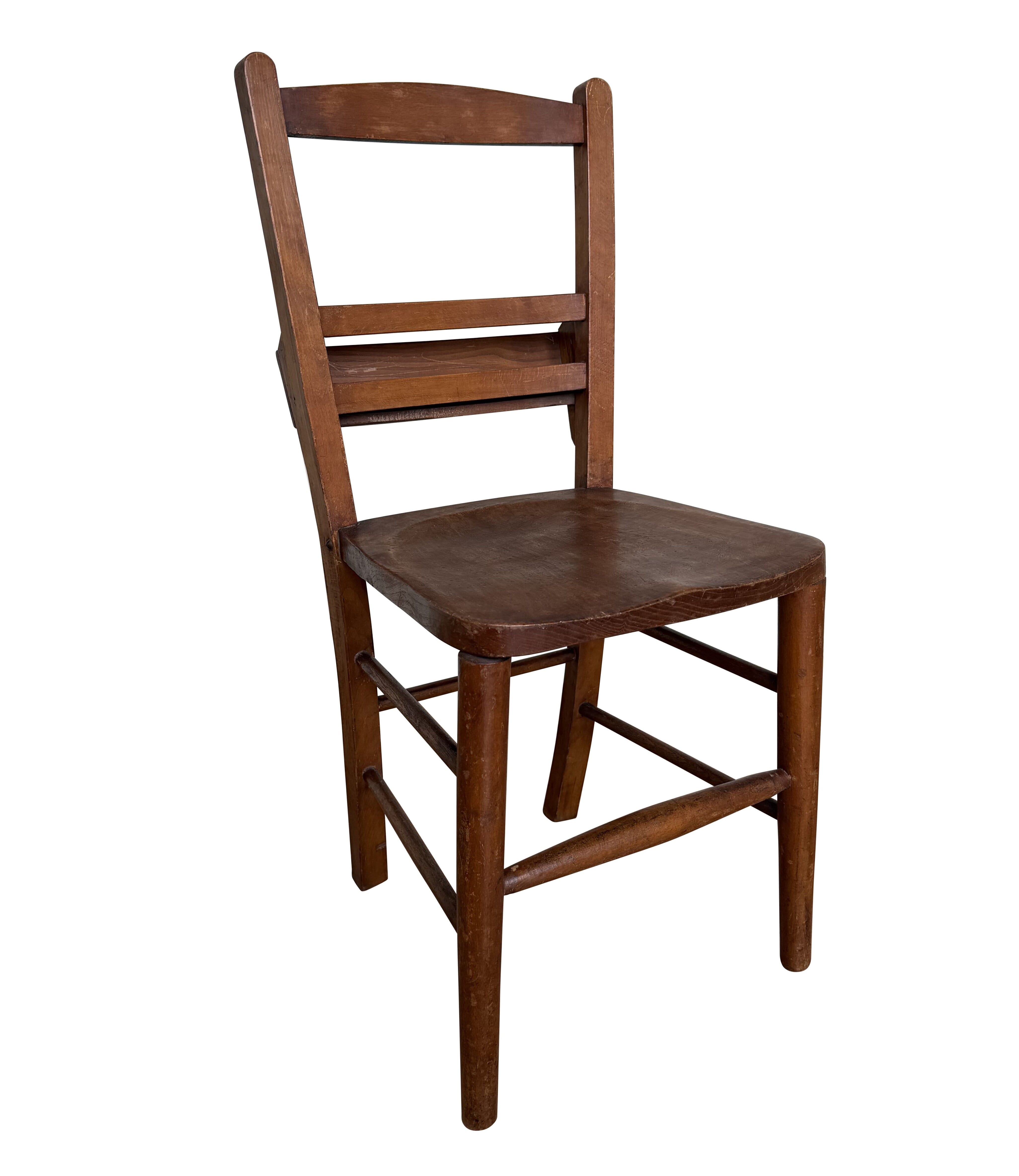 Antique Reclaimed Church Chairs With Bible Holders - 11115
