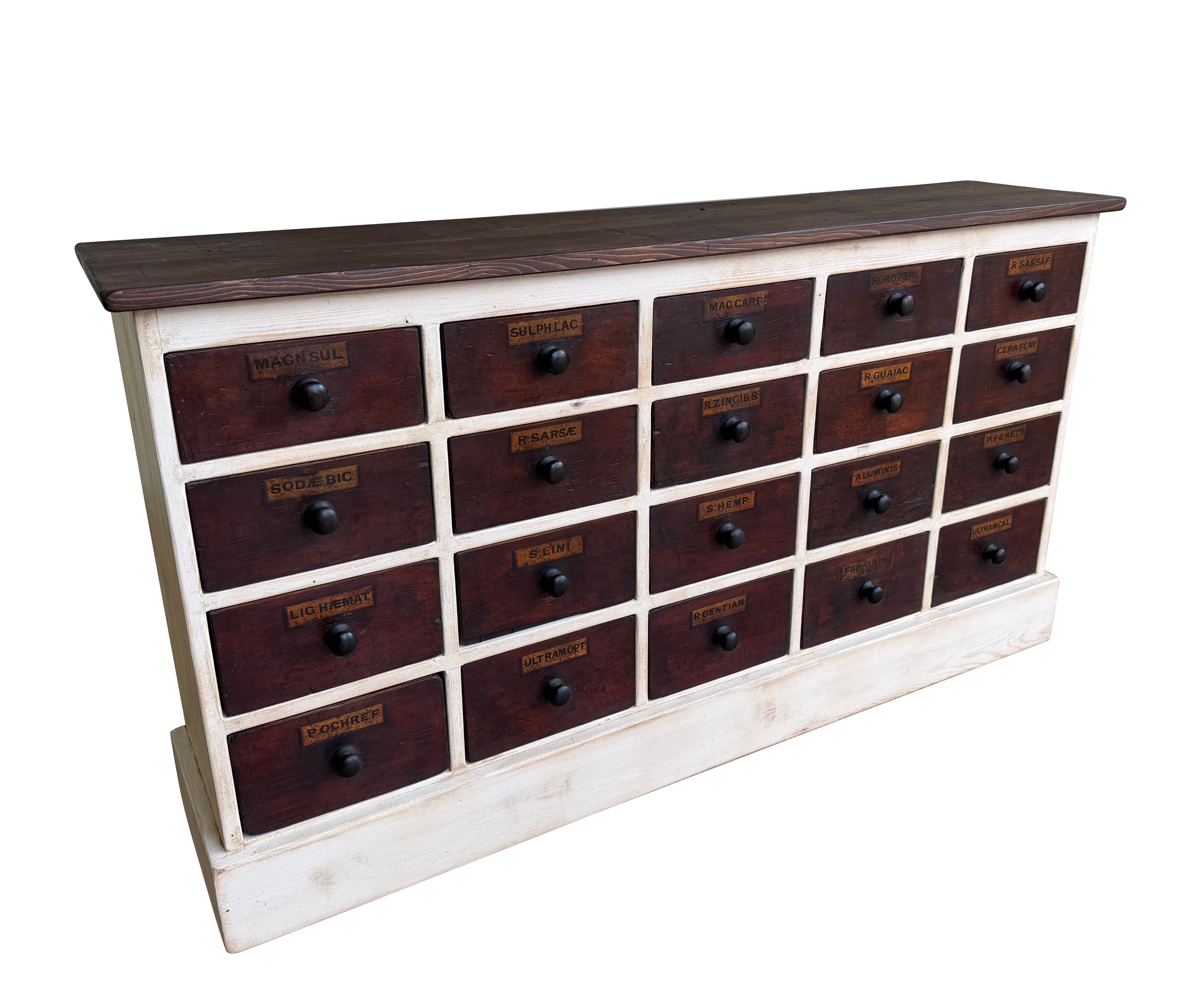 Shabby Chic Apothecary Cabinet With 20 Drawers - 10967