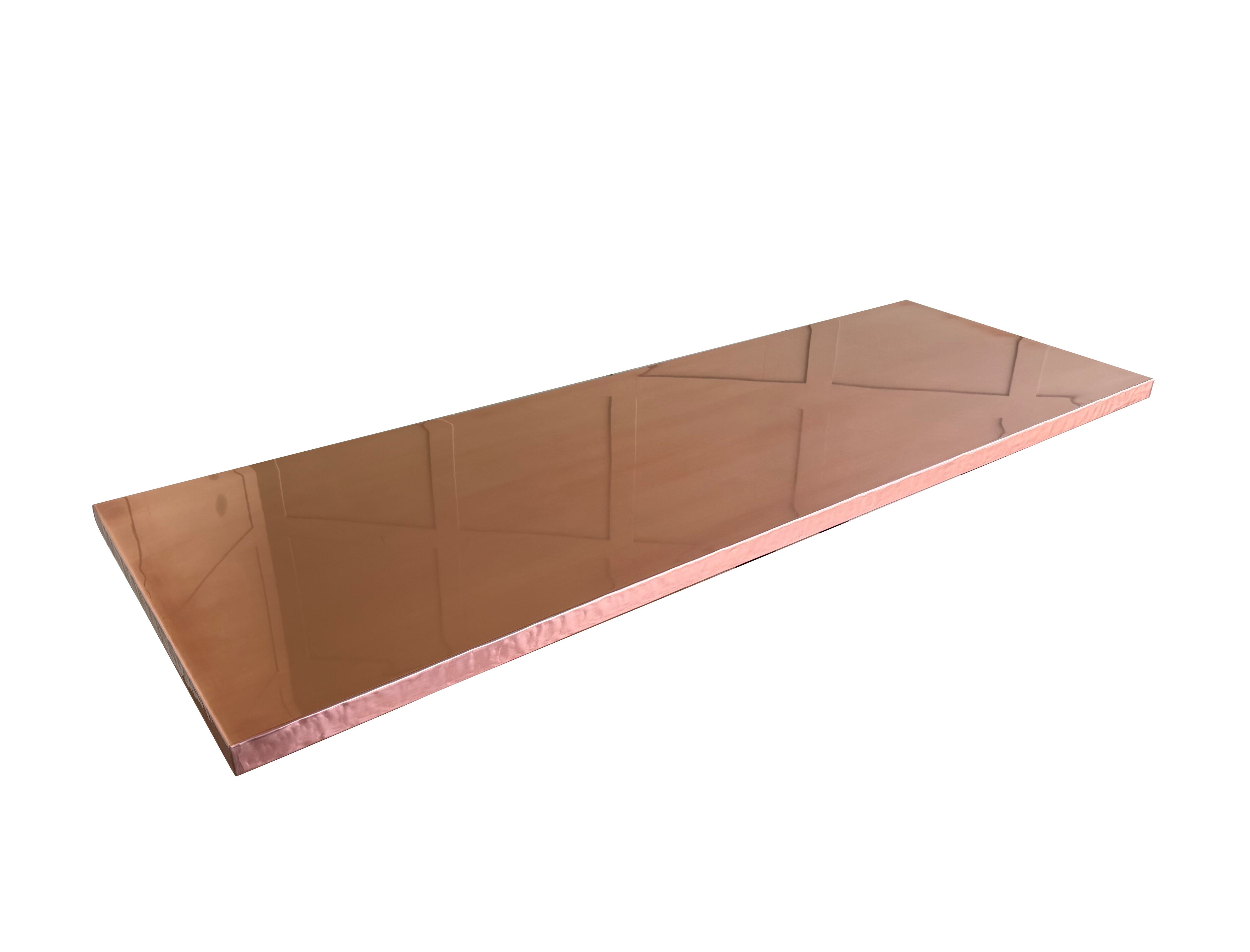 Natural Copper Handmade Worktop With Square Corners - D2359