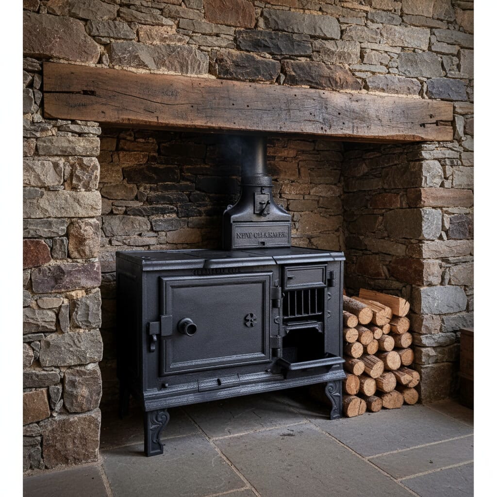Antique Cast Iron Kitchen Range by New Charmer - 11092