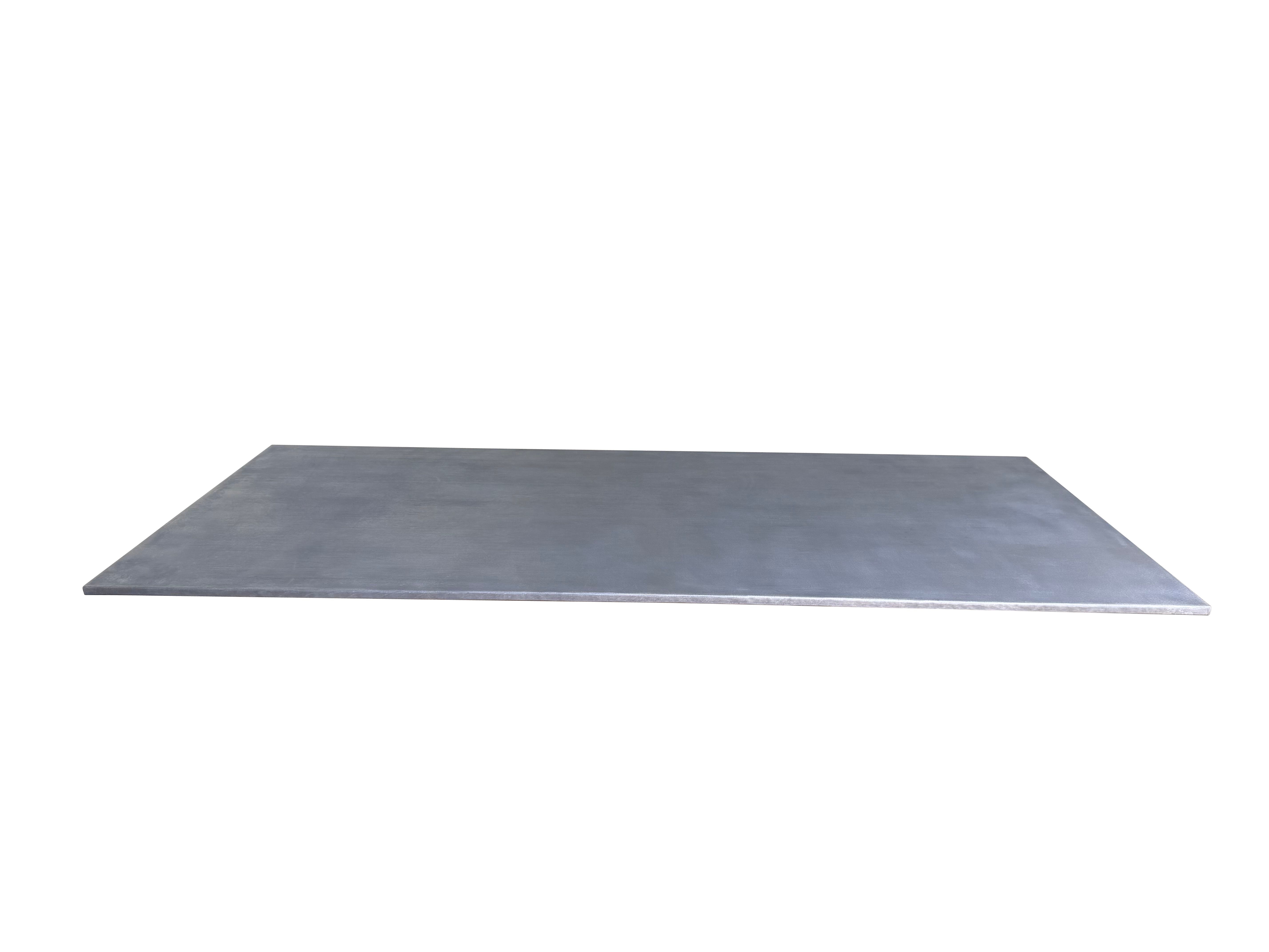 Bespoke Handmade Distressed Zinc Kitchen Island Surface - D2360