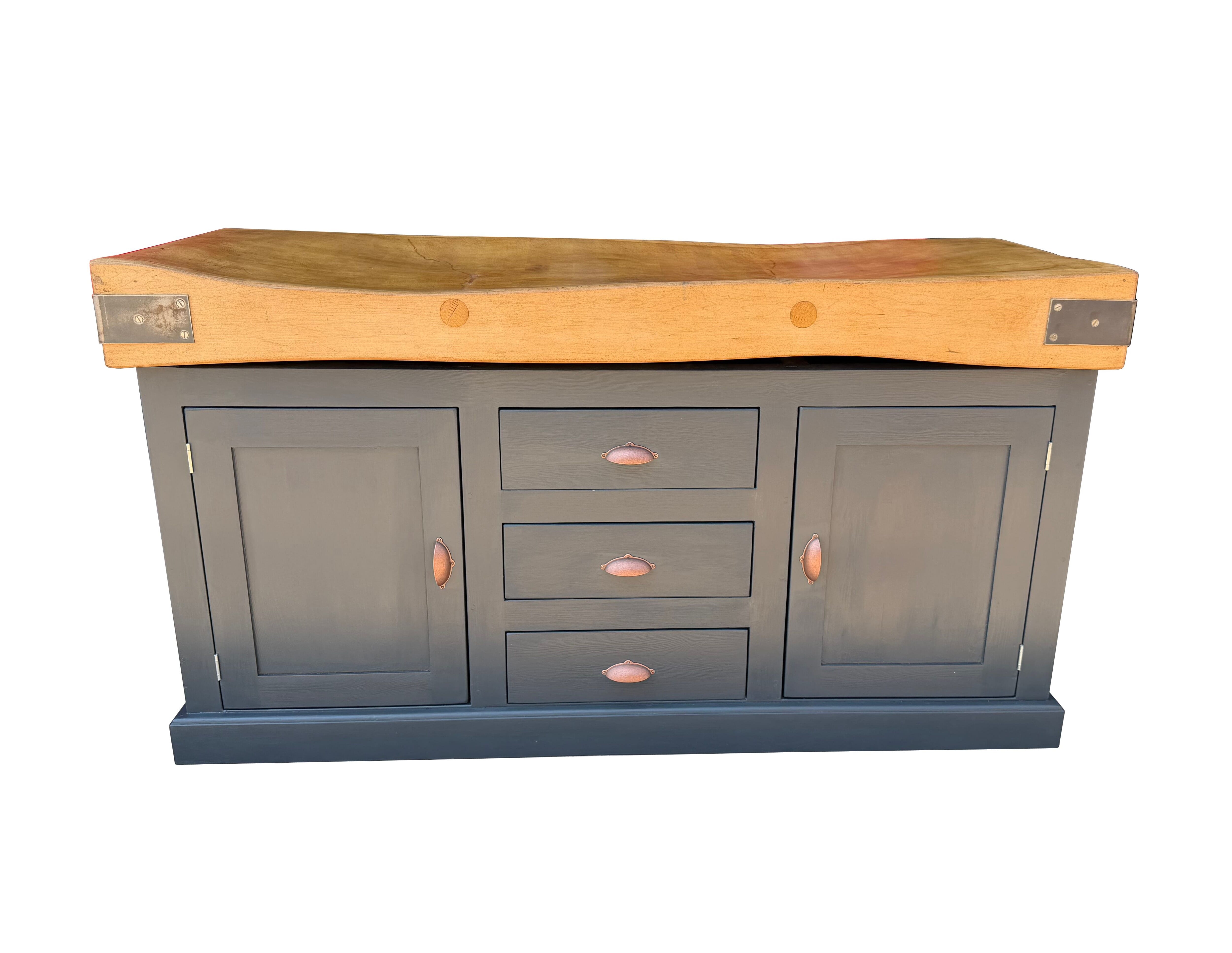 Kitchen Island Butchers Chopping Block on Handmade Base - D2363