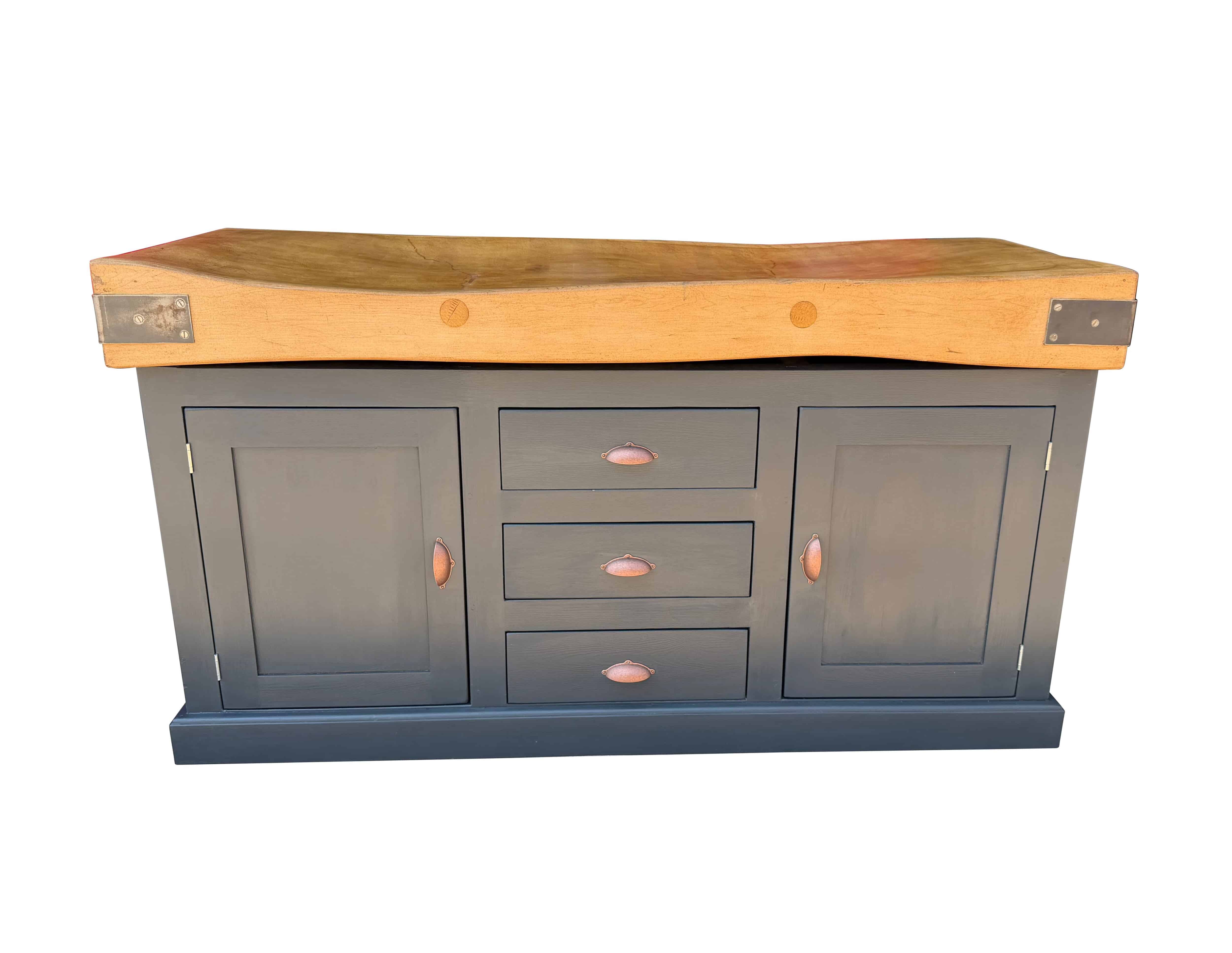 Kitchen Island Butchers Chopping Block on Handmade Base