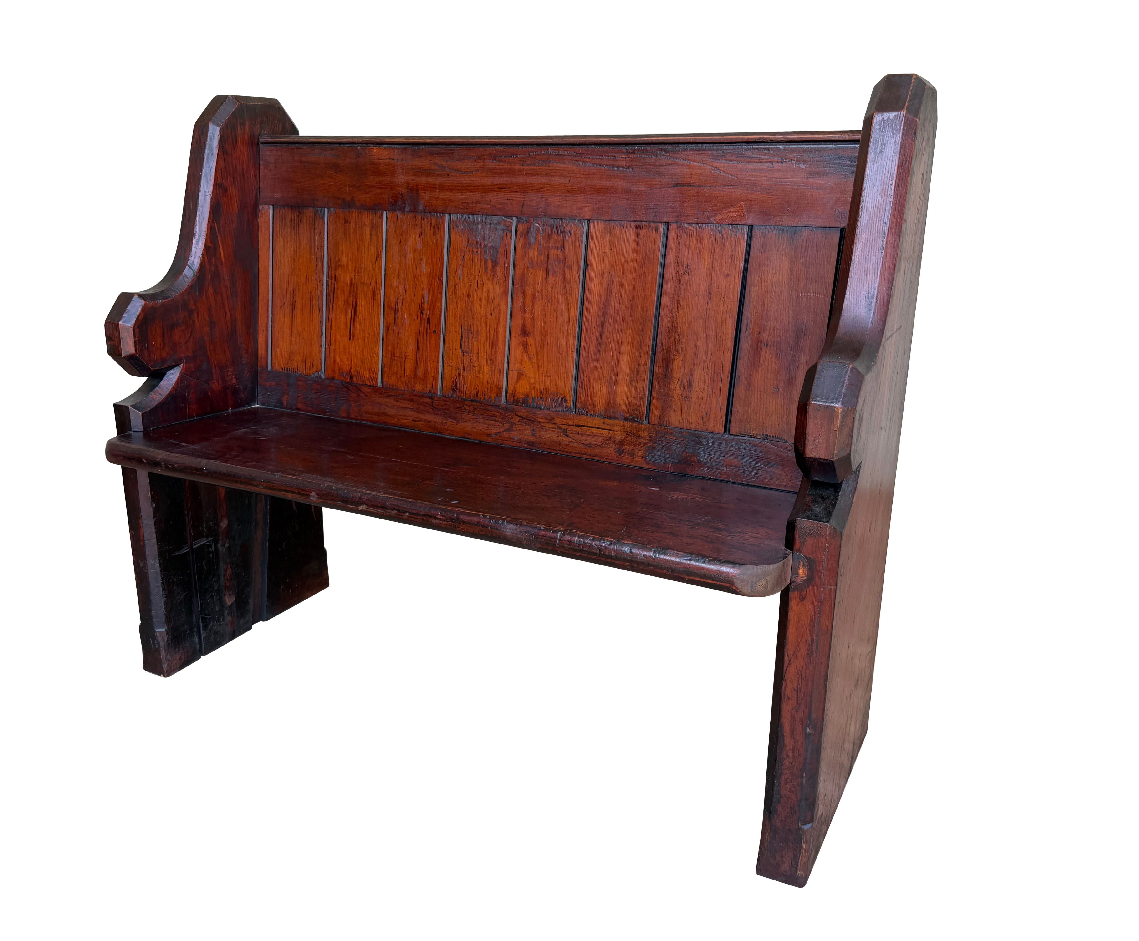 Old Salvaged Pine Church / Chapel Pew - 11141A