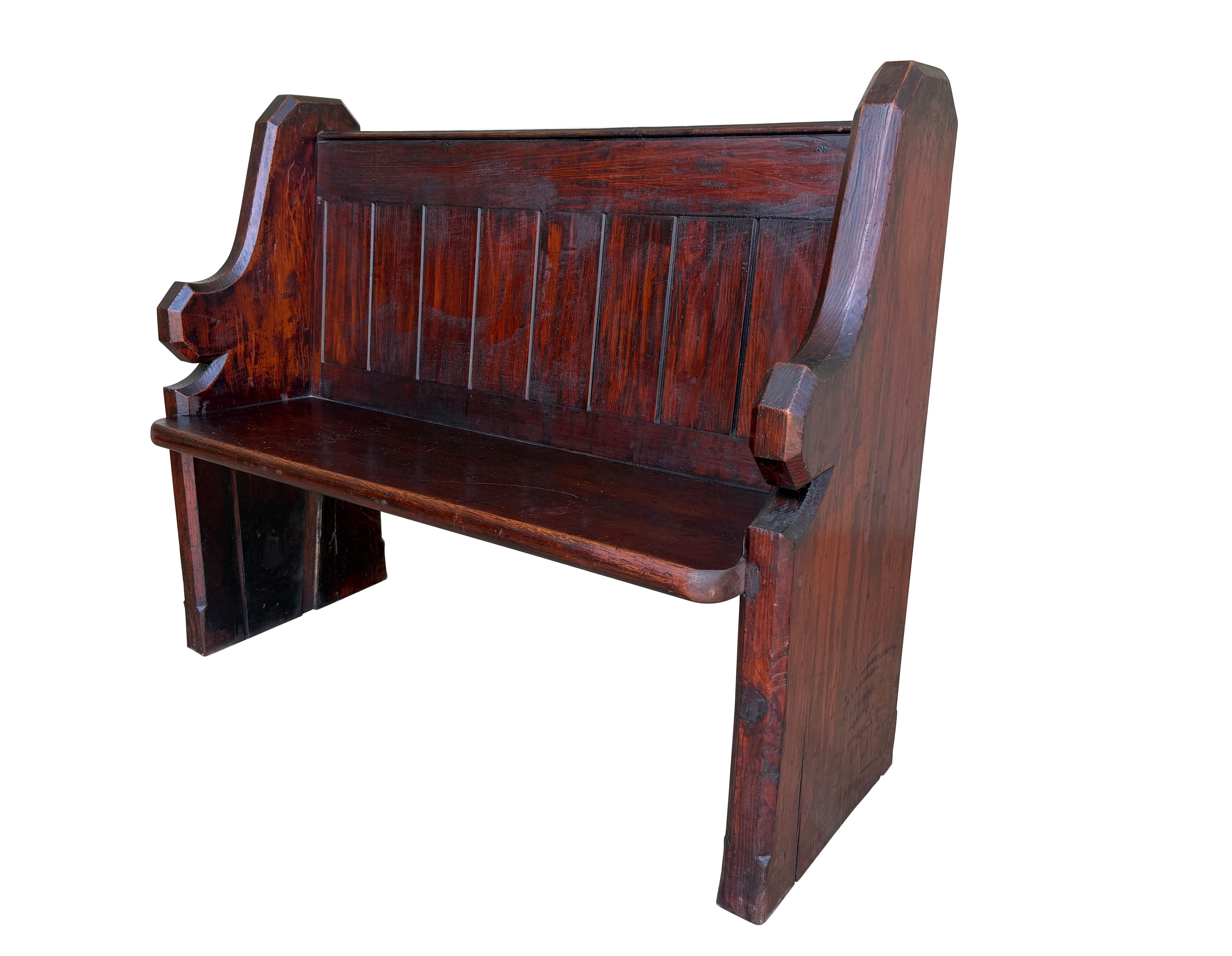 Reclaimed Old Salvaged Pine Church / Chapel Pew - 11141B