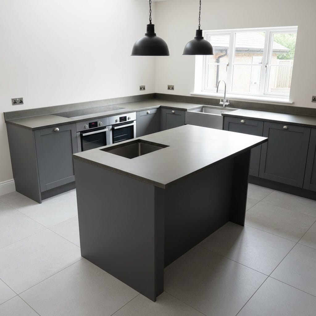 Bespoke Handmade Antique Zinc Kitchen Worktops - D2370