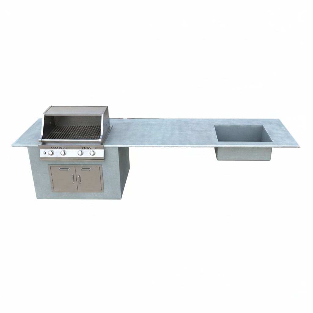 Bespoke Handmade Distressed Zinc Work Surface - D2372