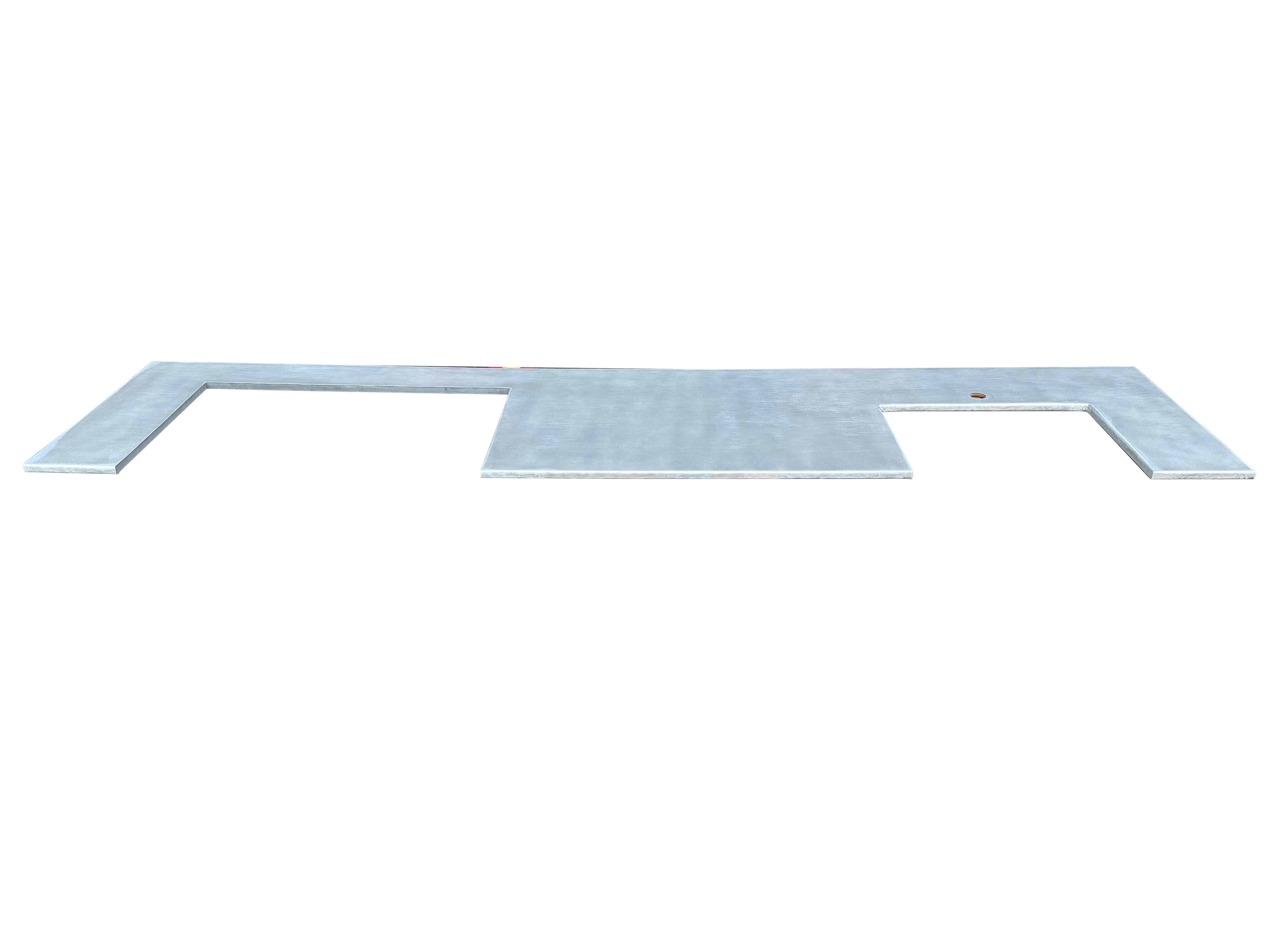 Bespoke Handmade Distressed Zinc Work Surface