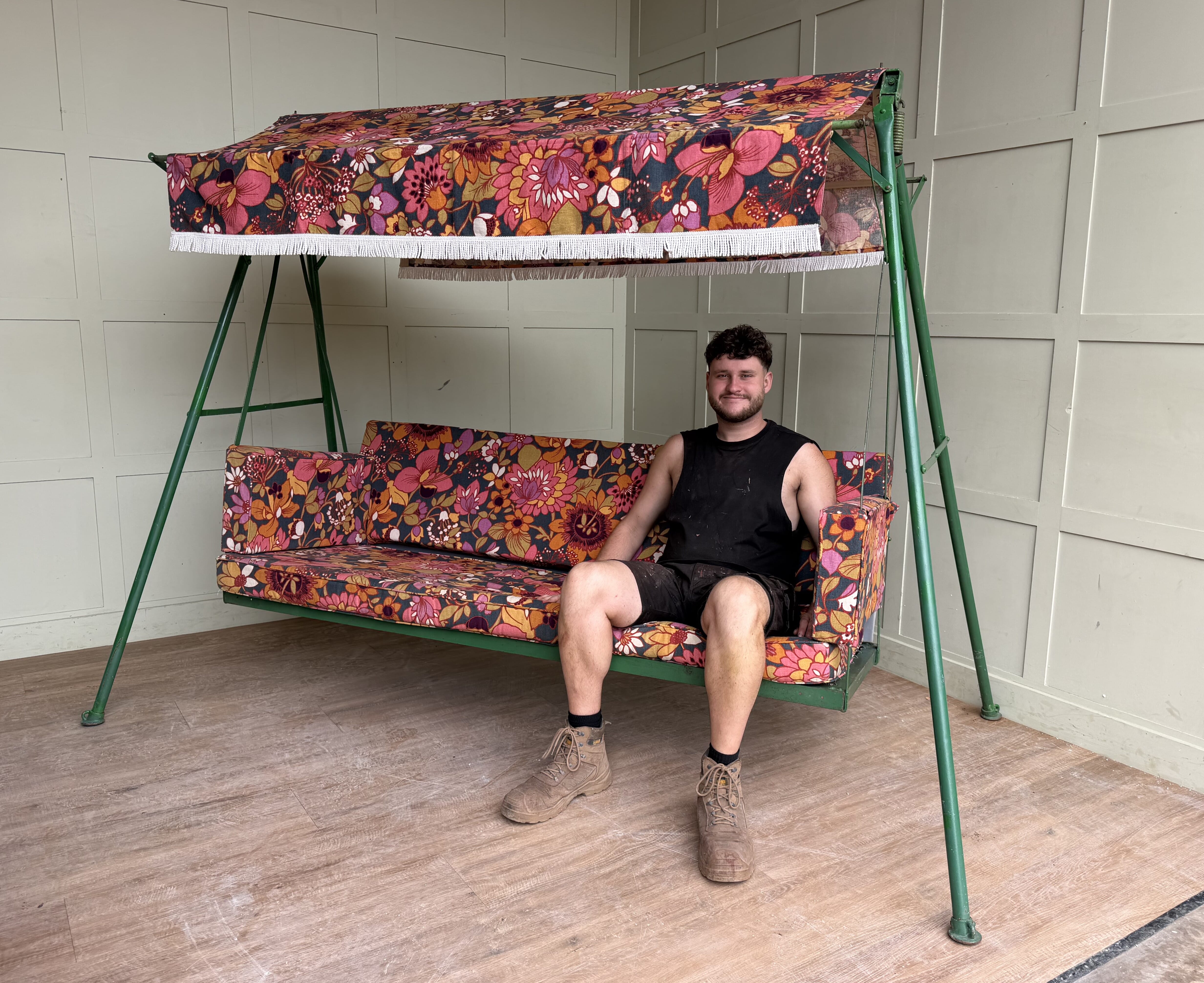 Unique antique garden 3 seater swing seat