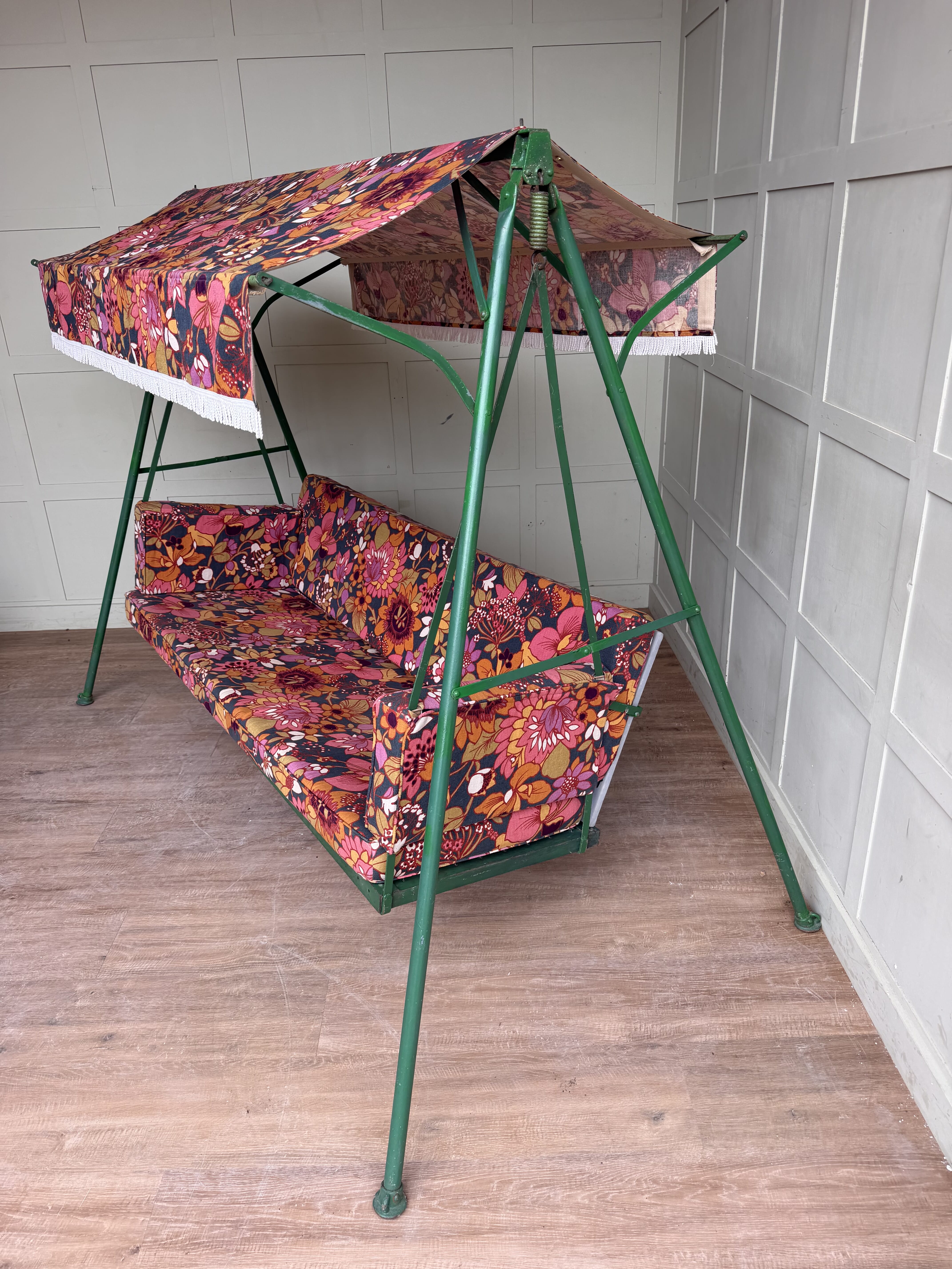 Relaxing original vintage garden swing seat
