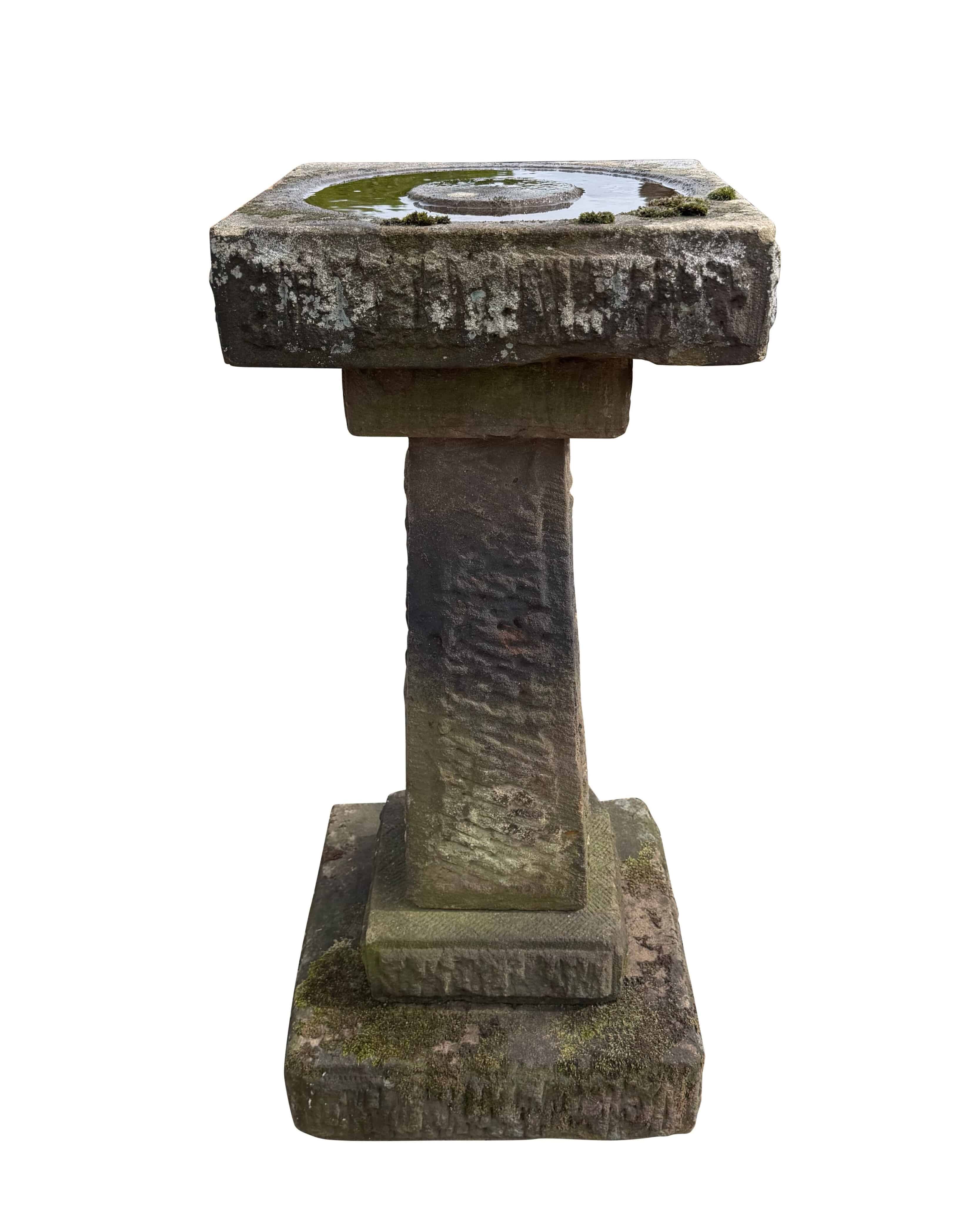 Grand Scale Victorian Hand Carved Stone Garden Bird Bath