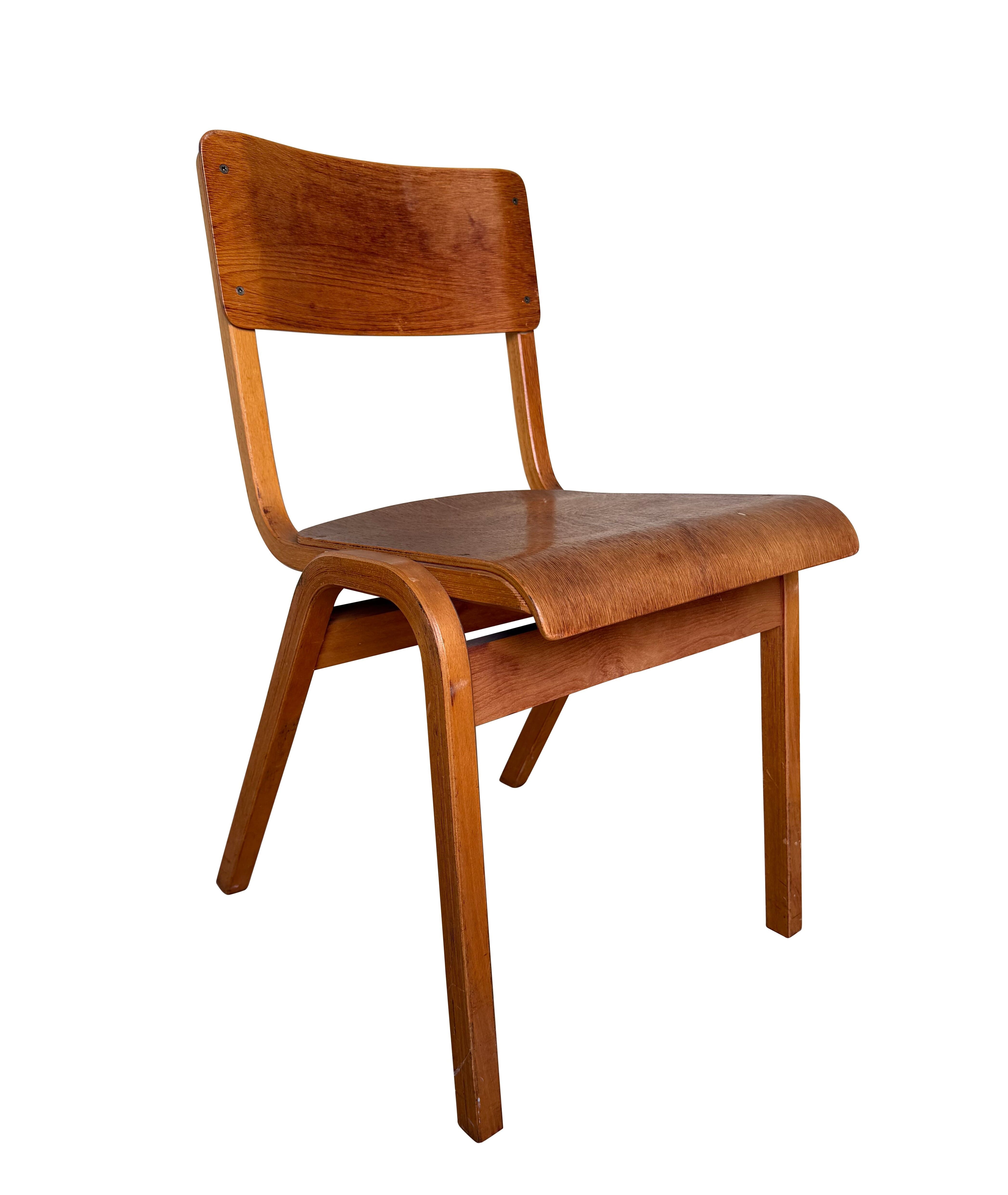 Adult Reclaimed Retro Vintage Wooden Stacking Chairs