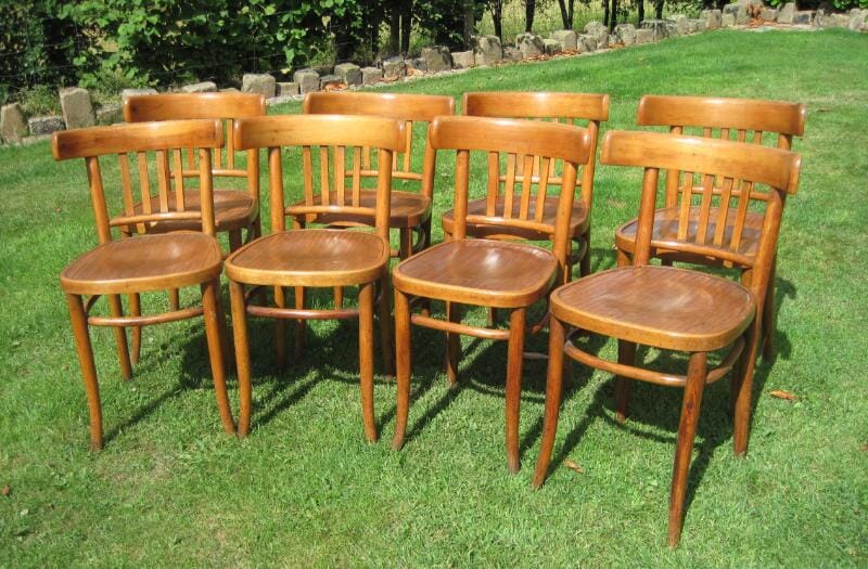 A Set of 8 Antique Bentwood Kitchen or Dining Chairs - 4877