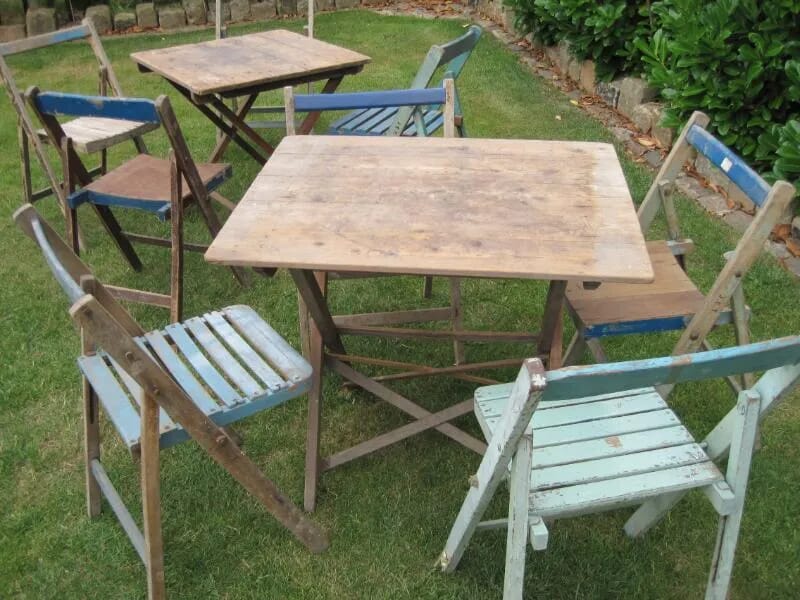 Over 350 Antique Folding Chairs and 14 Tables - 4964