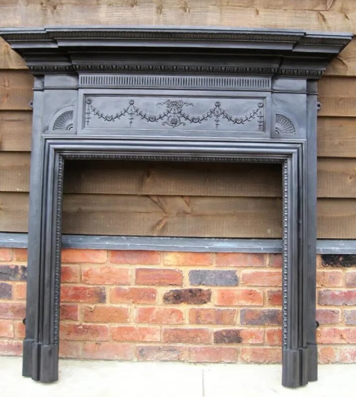 Salvaged Original Victorian Antique Cast Iron Fire Surround - 4902