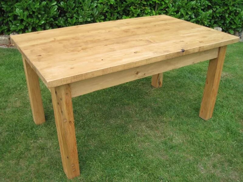 Antique Reclaimed Pine Table With Square Legs - 5000
