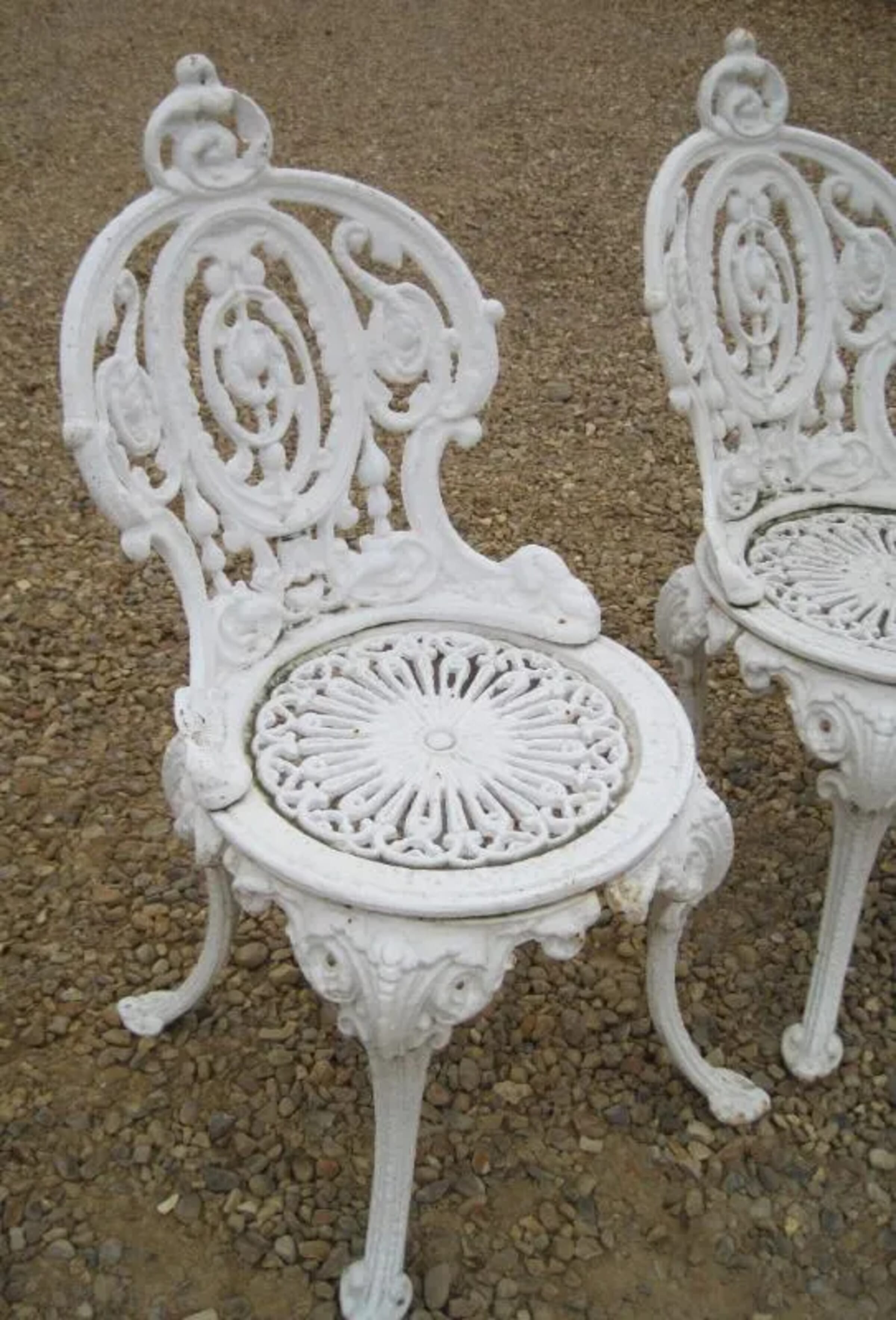 Vintage Reclaimed Cast Iron Garden Chairs Set of 4