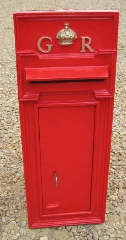 Red Royal Mail Antique George GR Wall Mounted Post Box - 4421