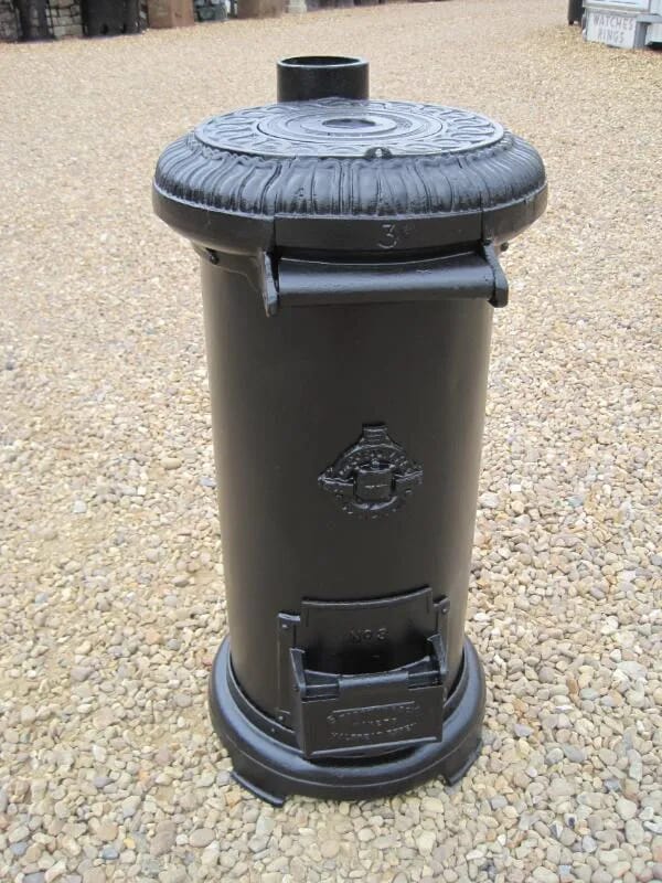 Salvaged Size Three  Portway Tortoise Stove with flue - 4876
