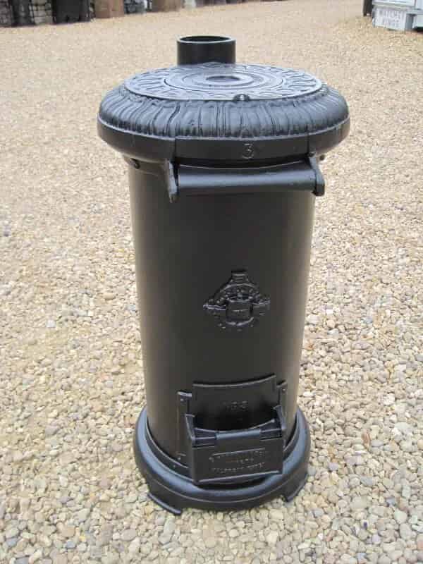 Unused Salvaged Size Three  Portway Tortoise Stove with top flue