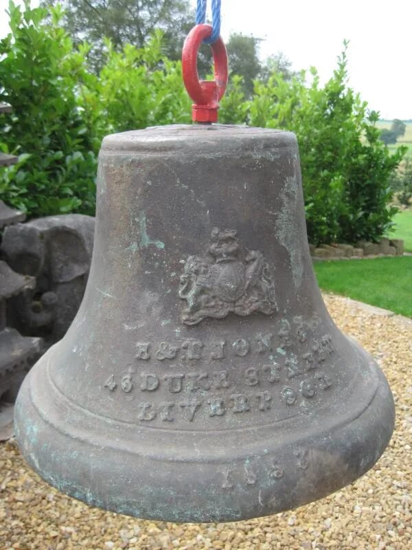 Antique Bronze Church or School Bell Liverpool 1853 - A5021