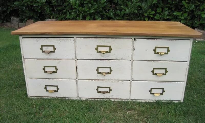 Set of 9 Office or Shop Drawers with Reclaimed Pine Top - 5019
