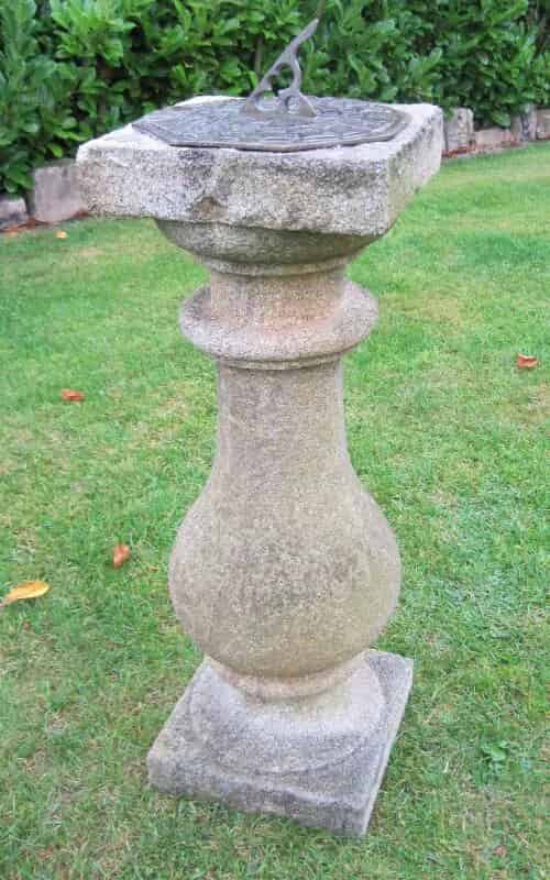 Antique Garden Brass Sundial with Plinth from London Bridge