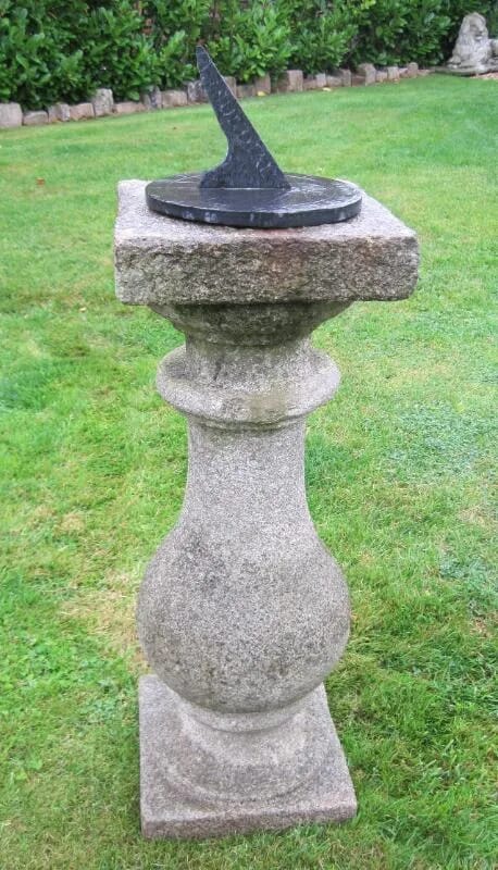 Antique Garden Slate Sundial with Plinth from London Bridge - 1735