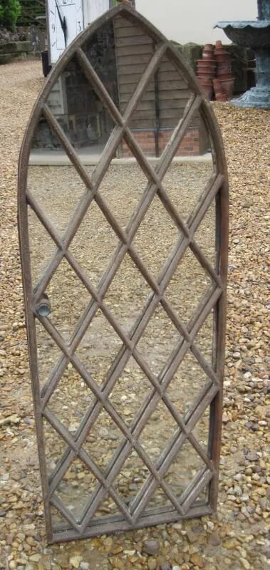 Antique Victorian Cast Iron Gothic Window Frame - Mirror - 5042