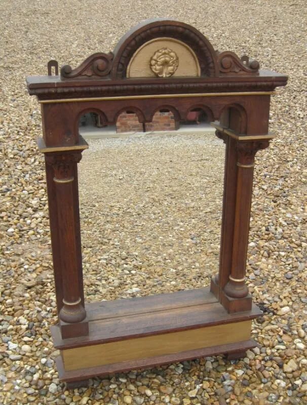 An Antique Victorian Oak Station of the Cross - now a Mirror - 5059