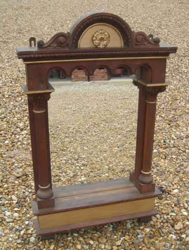 An Antique Victorian Oak Station of the Cross - now a Mirror