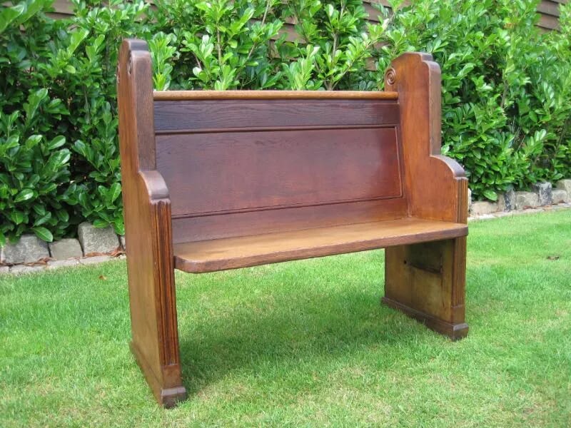 Antique Reclaimed Victorian Oak Pew - 5034