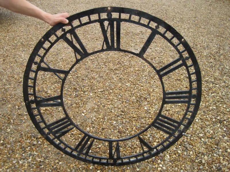 Salvaged Antique Cast Iron Skeleton Clock Face - 4953
