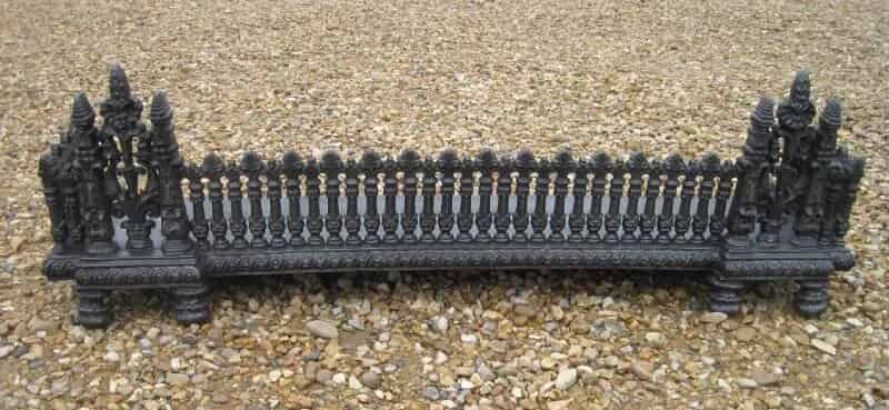Victorian Gothic Cast & Wrought Iron Fireplace Fender