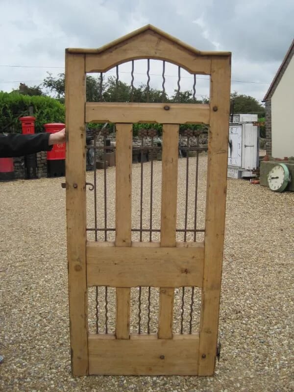 Solid Timber & Wrought Iron Pedestrian Gate with all fixings - 5016