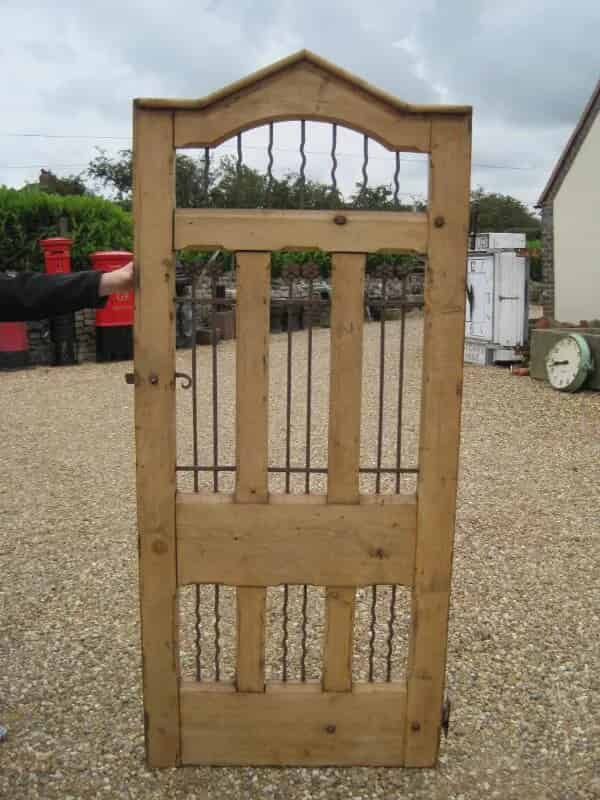 Solid Timber & Wrought Iron Pedestrian with Hinges and catch