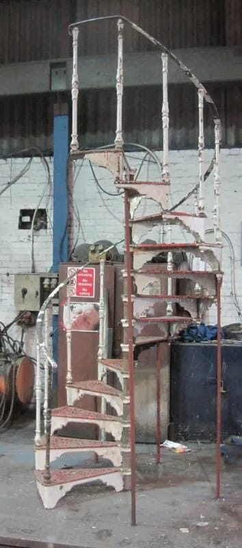 Antique Victorian Reclaimed Cast Iron Spiral Staircase - 4503