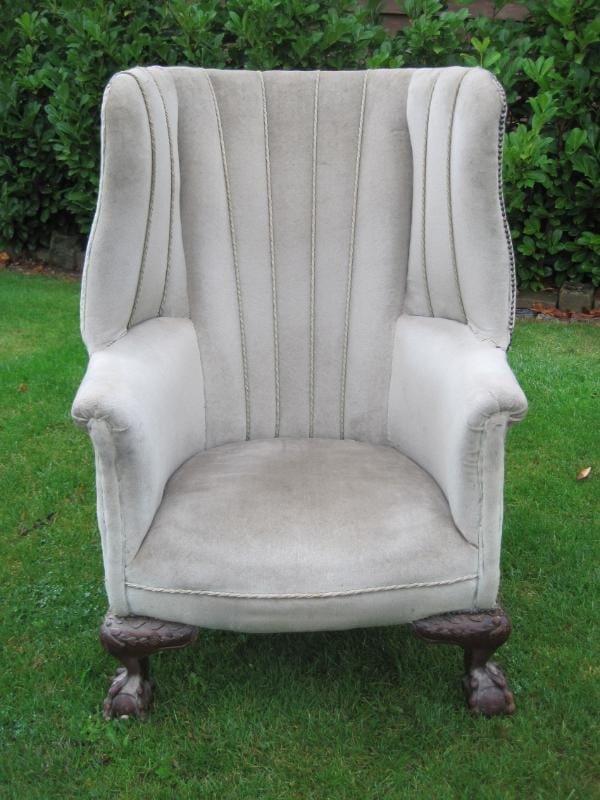 Antique Victorian Wing Backed Arm Chair - In the George II Style - 5078