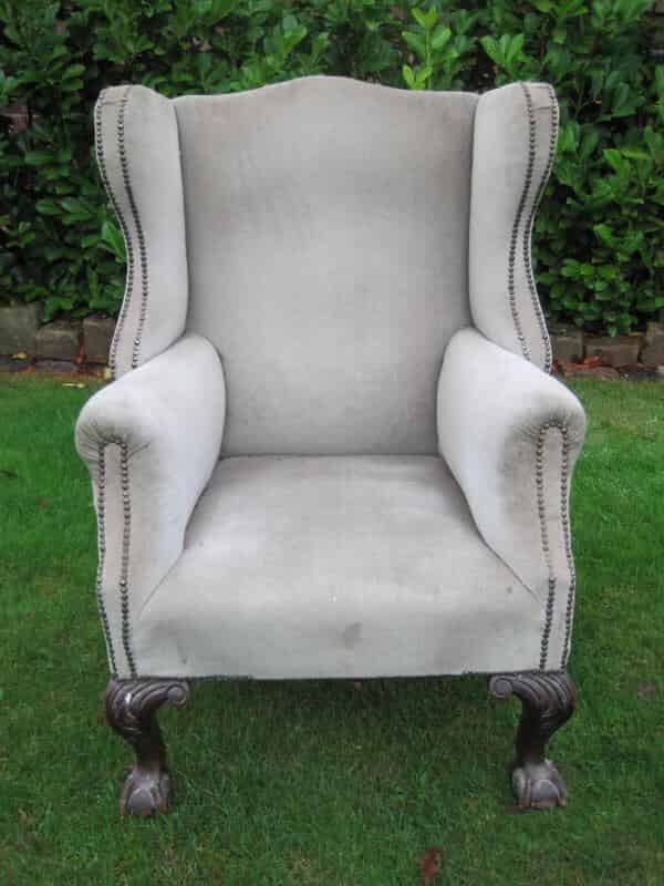 Antique Victorian Wing Back Arm Chair - In the George II Style