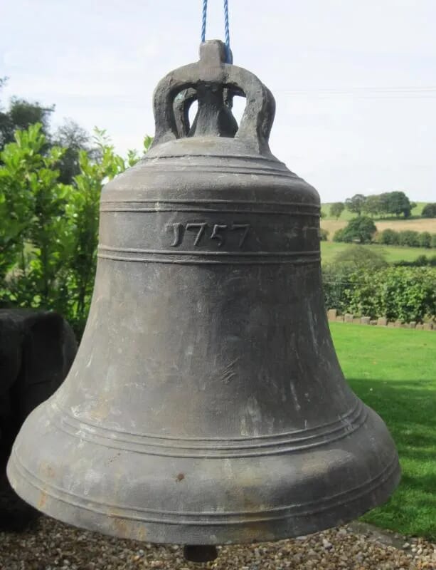 Antique Bronze Church or School Bell Dated 1757 - 4973
