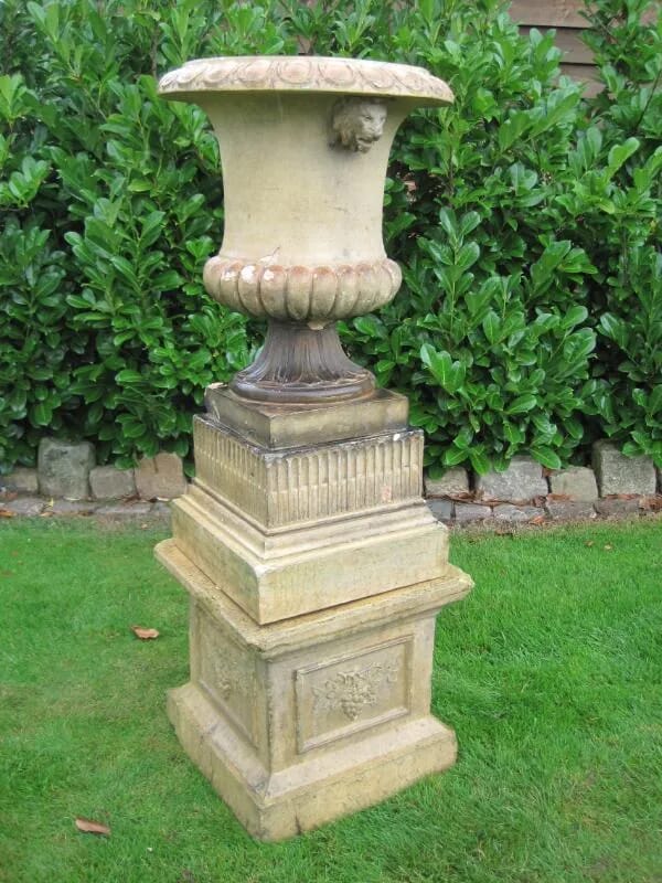 Substantial Antique Victorian Stiff & Sons London Urn on Plinth - 5088