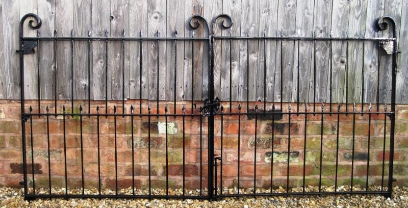 A Pair of Wrought Iron Driveway Gates with Hinges - 4146