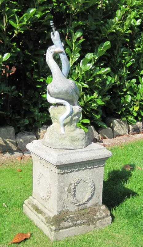 Antique Duck and Eel Lead Fountain - Water Feature - 4995a