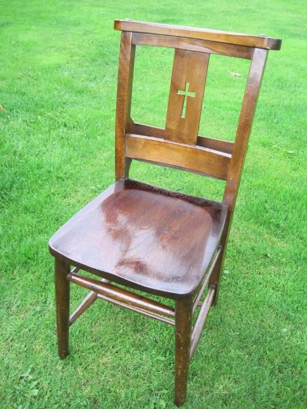 Antique Reclaimed Dark Coloured Chapel or Kitchen Chairs - 5076