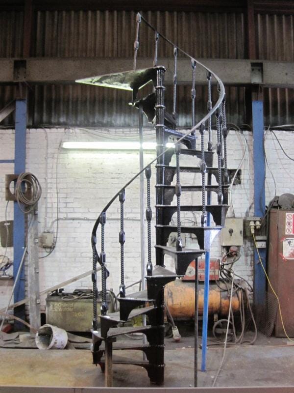 Large Antique Salvaged Cast Iron Spiral Staircase - 4555