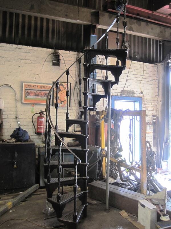 Antique Victorian Salvaged Cast Iron Spiral Staircase - 4686