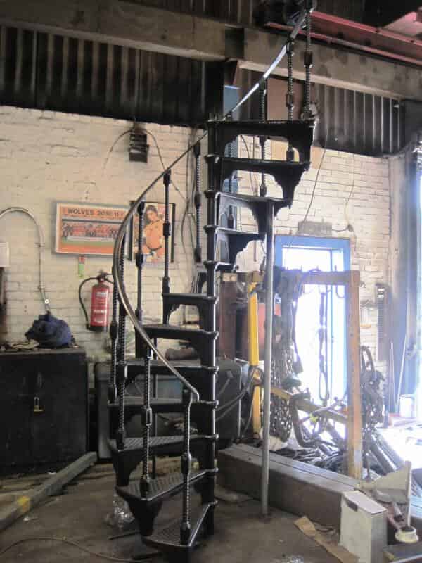 Antique Victorian Salvaged Cast Iron Spiral Staircase