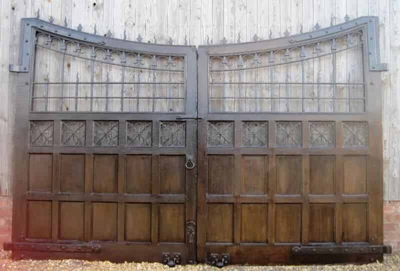 Pair of Oak and Cast Iron Gates from Ashton Hall Lancaster