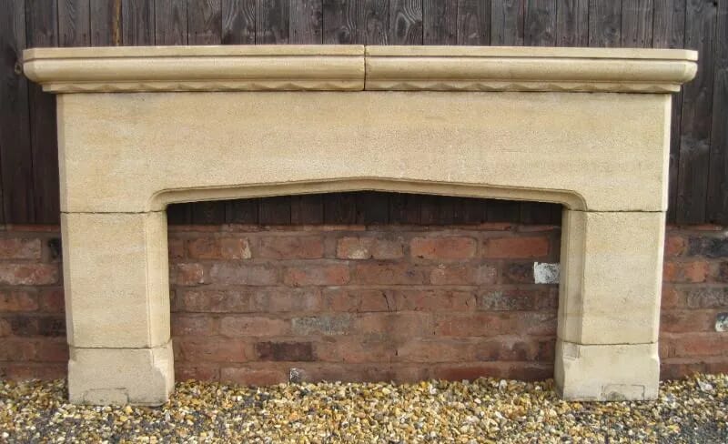 Antique Reclaimed Hand Carved Cotswold Stone Fire Surround - 5121