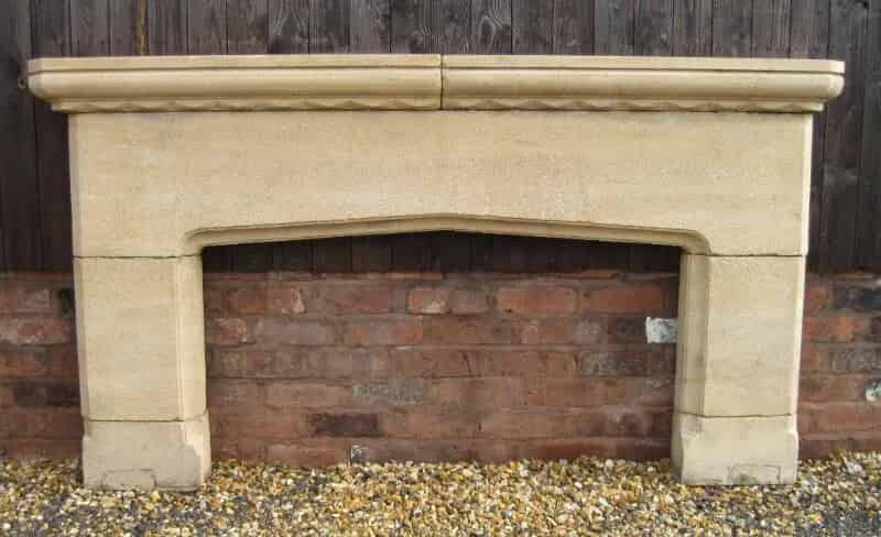 Antique Reclaimed Hand Carved Cotswold Stone Fire Surround